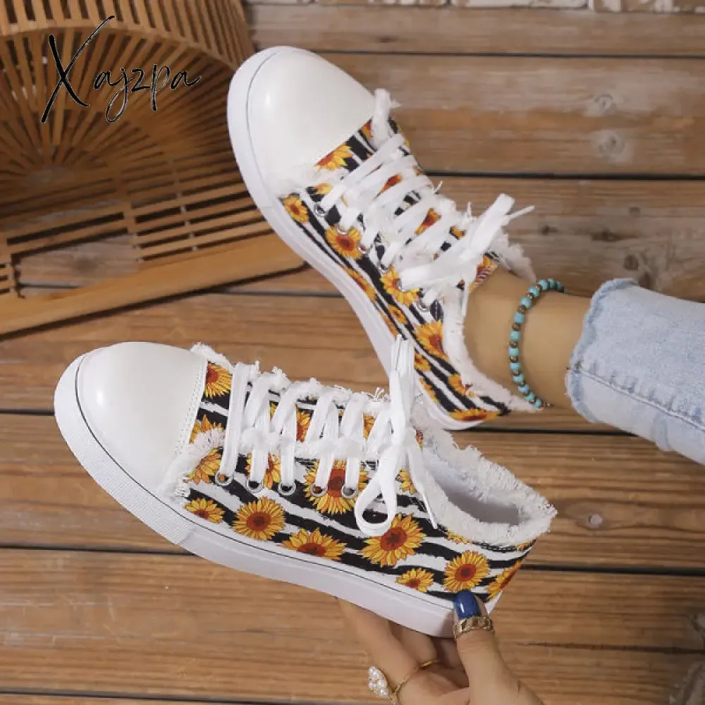 Xajzpa - Halloween Yellow Casual Daily Patchwork Printing Round Comfortable Shoes