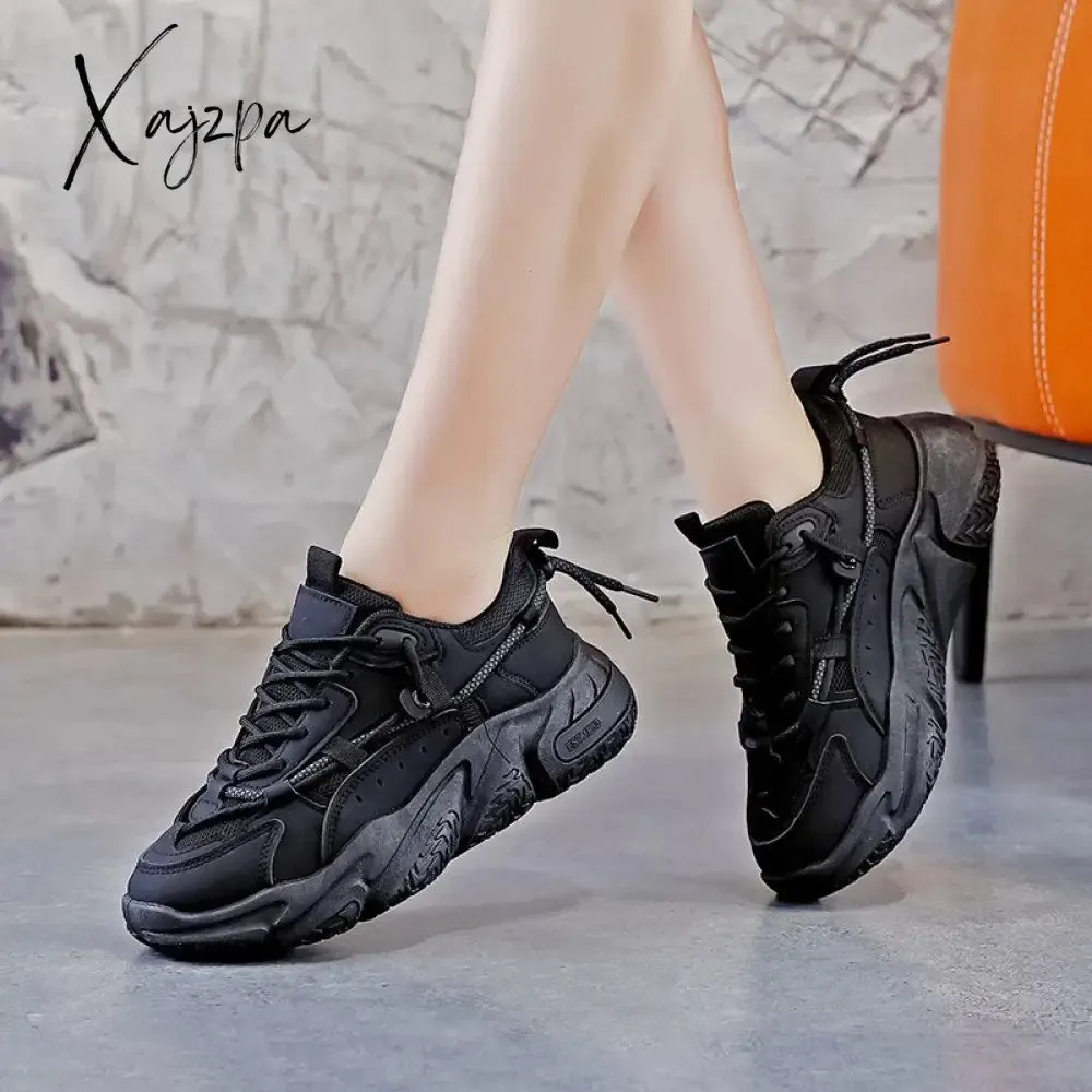 Xajzpa - Women's Platform Sneakers Vulcanized Shoes Fashion Spring Comfortable Casual Outdoor Running Shoes Female Zapatos Mujer