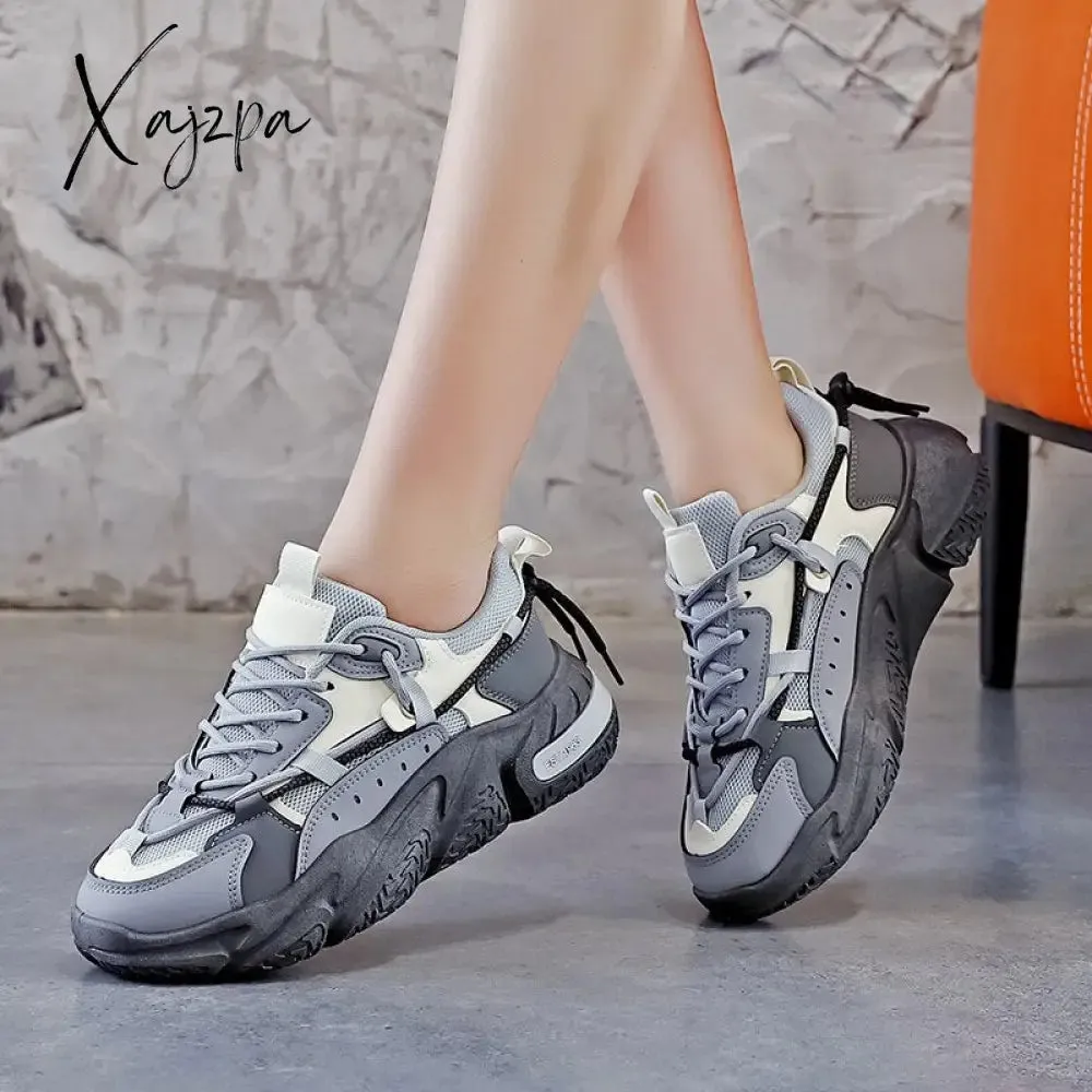 Xajzpa - Women's Platform Sneakers Vulcanized Shoes Fashion Spring Comfortable Casual Outdoor Running Shoes Female Zapatos Mujer