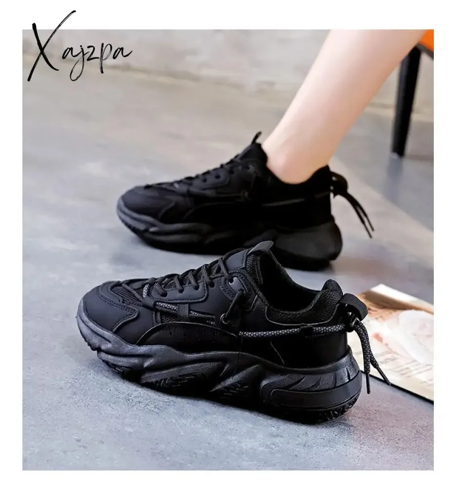 Xajzpa - Women's Platform Sneakers Vulcanized Shoes Fashion Spring Comfortable Casual Outdoor Running Shoes Female Zapatos Mujer