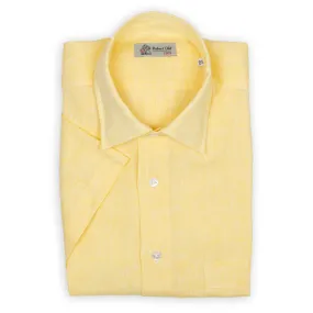 Yellow Linen Short Sleeve Shirt